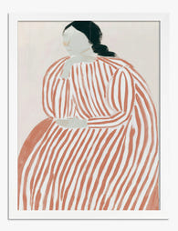 Striped Serenity Portrait Art Print - White