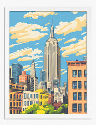 Pastel NYC Skyline Art Print - White