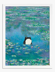 Monet’s Frog Daydream Art Print - White