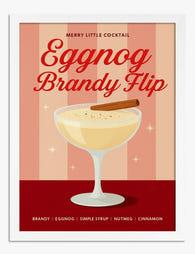 Eggnog Brandy Flip Art Print - White
