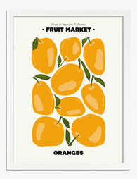Sunny Oranges Market Art Print - White