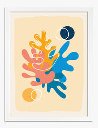 Playful Modern Shapes Art Print - White
