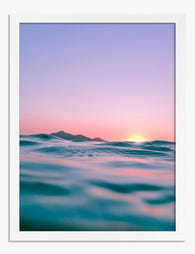Ocean Glow Horizon Art Print - White