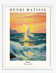 Matisse Ocean Sunset Art Print - White