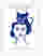 Catisse Blue Elegance Art Print - White