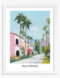 Pastel Palm Springs Vibes Art Print - White