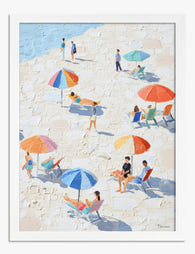 Sunlit Beach Day Art Print White