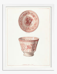 Vintage Rose Teacup Charm Art Print - White