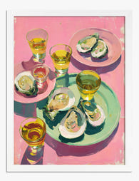 Pink Oyster Hour Art Print White