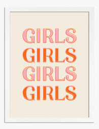 Bold Girls Typography Art Print - White