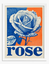 Retro Pop Rose Poster Art Print - White