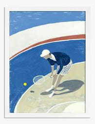 Modern Tennis Moment Art Print White
