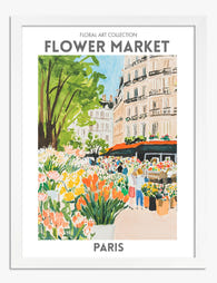 Parisian Flower Haven Art Print - White