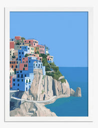 Pastel Cliffs of Cinque Terre Art Print - White