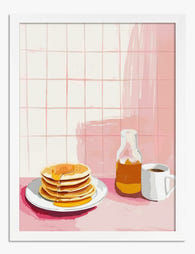 Morning Pancake Ritual Art Print - White