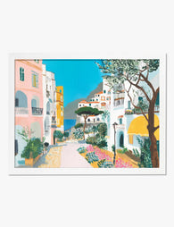 Amalfi Coast Stroll Art Print White