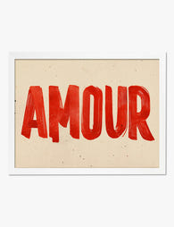 Bold Red Amour Typography Art Print White
