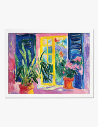 Matisse Inspired Window View Art Print White