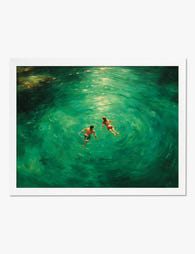 Sunlit Swim Duo Art Print White