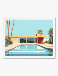 Palm Springs Modern Retreat Art Print White