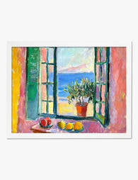 Matisse Inspired Seaside Window Art Print White