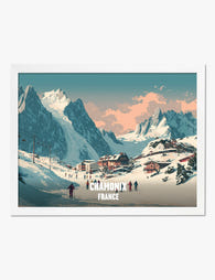 Chamonix Alpine Escape Art Print White