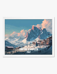 Cortina dAmpezzo Winter Vista Art Print White