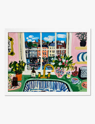 Matisse Inspired Kitchen View Art Print White