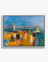 Honfleur Pier by Raoul Dufy Canvas Print White