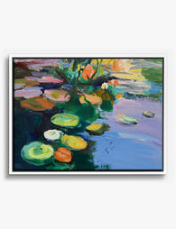 Water Garden Reverie Canvas Print White