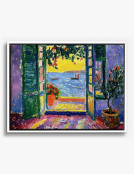 Collioure View in Matisse Style Canvas Print White