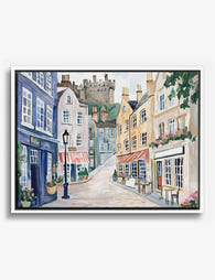Charming Edinburgh Street Canvas Print White