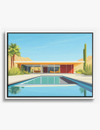 Modern Oasis Retreat Canvas Print White