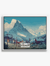 Alpine Escape: St. Moritz Canvas Print White