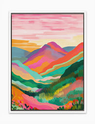 Vibrant Mountain Escape Canvas Print White