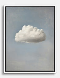 Serene Single Cloud Canvas Print White
