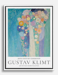 Klimts Dreamy Blooms Canvas Print White