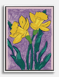 Sunny Daffodil Duo Canvas Print White