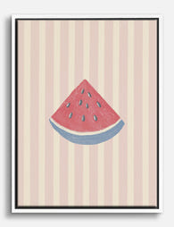 Sweet Watermelon Slice Canvas Print White