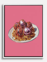 Disco Spaghetti Delight Canvas Print White