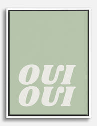 Oui Oui Modern Typography Canvas Print White