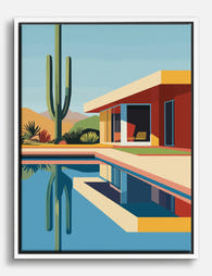 Modern Desert Retreat Canvas Print White
