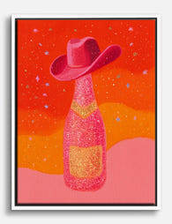 Sparkling Western Pop Canvas Print White