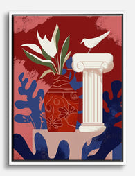 Grecian Still Life Harmony Canvas Print - White