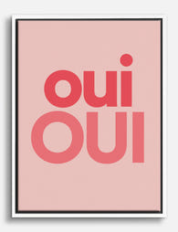 Oui Oui Bold Typography Canvas Print White