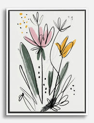 Pastel Meadow Blossoms Canvas Print White