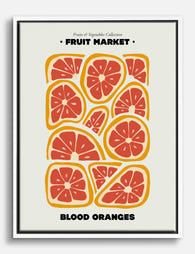 Bold Blood Orange Slices Canvas Print - White
