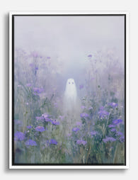Lavender Ghost in Bloom Canvas Print White
