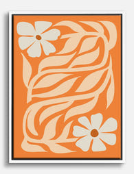 Boho Floral Breeze Canvas Print - White