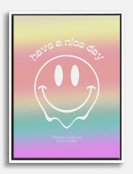 Smiley Mood Booster Canvas Print White